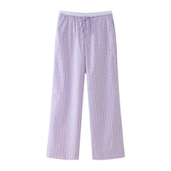 Aiertu  -  Casual Striped Ruffles Top Pants Suit Women Lace-up Sleeveless Pleated Vests Loose Wide Leg Trouser 2026 New Lady Set Streetwear Aiertu