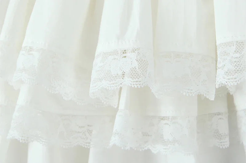 Aiertu  -  Women Skirt New Arrivals Sweet Lace Patchwork Skirt Sexy Super Short Skirts Elastic Waist Ballet Skirts Aiertu