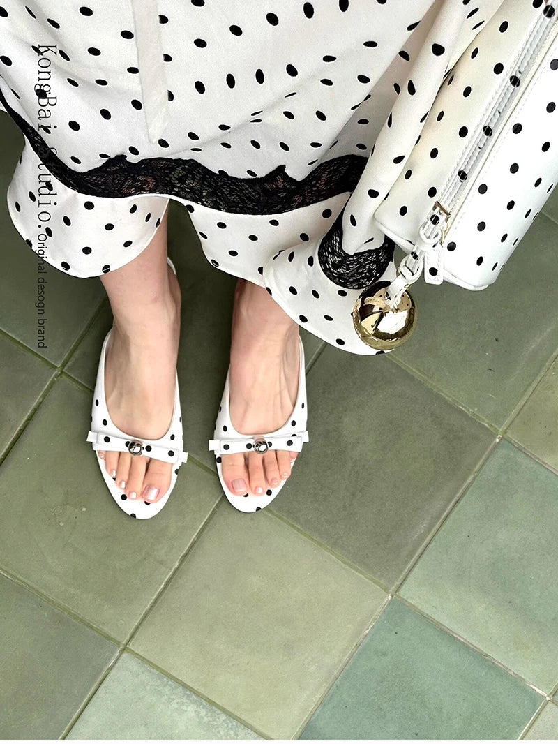 Aiertu  -   New Summer Thin Low Heels Slippers Women Fashion Butterfly-knot Open Toe Sandals Female Slides Shoes Aiertu