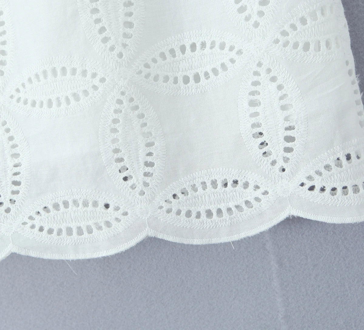 Aiertu  -  2 Pieces 1 Set 2025 Sexy Women White Embroidery Hole Loose Short Sleeve Shirt Back Zipper High Waist Package Hips Mini Skirts Aiertu