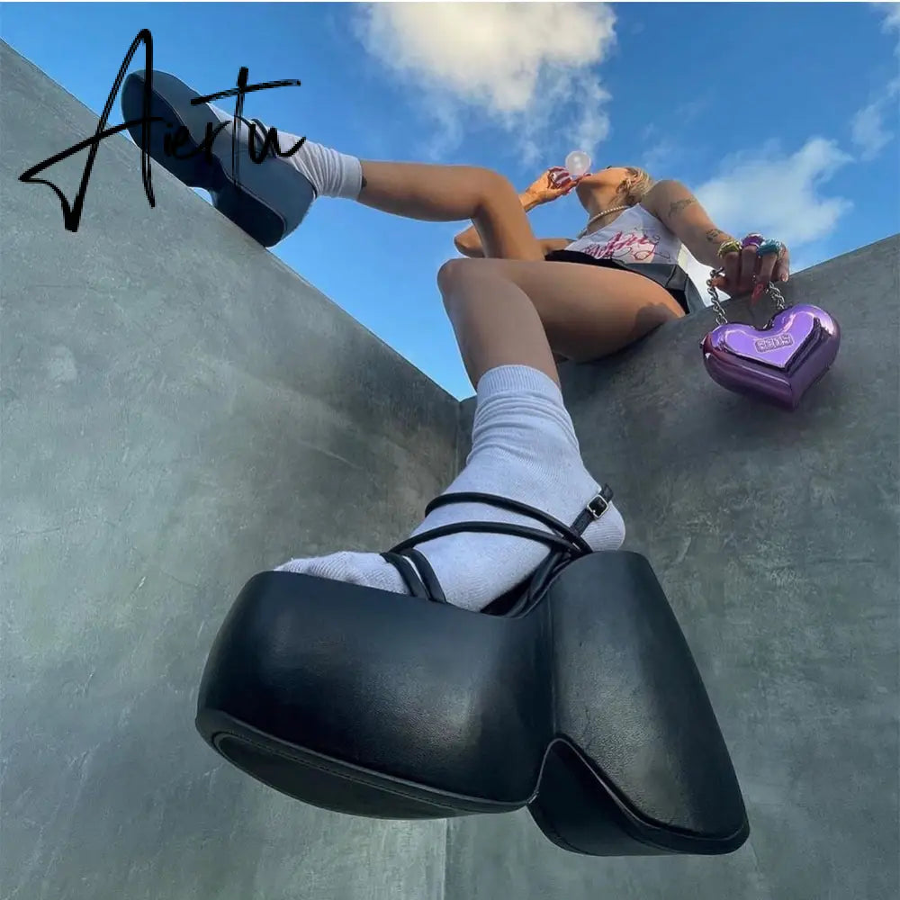 Big Size 43 Summer Fashion Women Sandals Platform Gothic Wedges High Heels INS Hot Ladies Trendy Cool Punk Shoes For Woman Aiertu