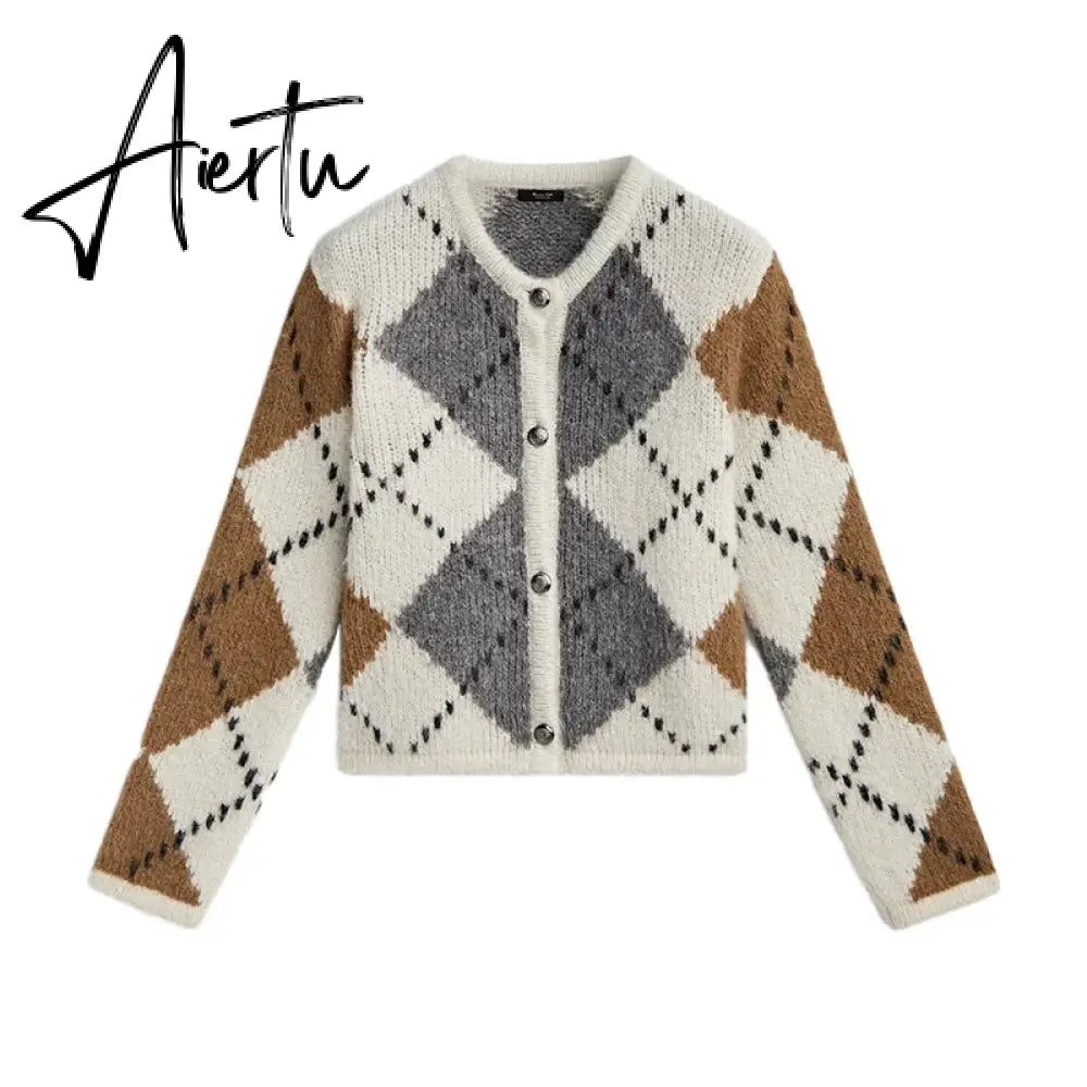 Black Friday Paint Tie Dyed Women's Cardigan Sweater Autumn V-neck Single Breasted Female Sweaters Winter Fashion Lady Outwear Aiertu