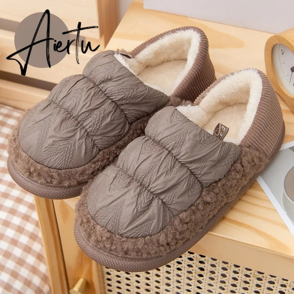 Booties Woman Winter Female Cotton Shoes Anti-skid Snow Boot Wind and Cold Protection Keep Warm Fur Women's Ankle Boots Aiertu