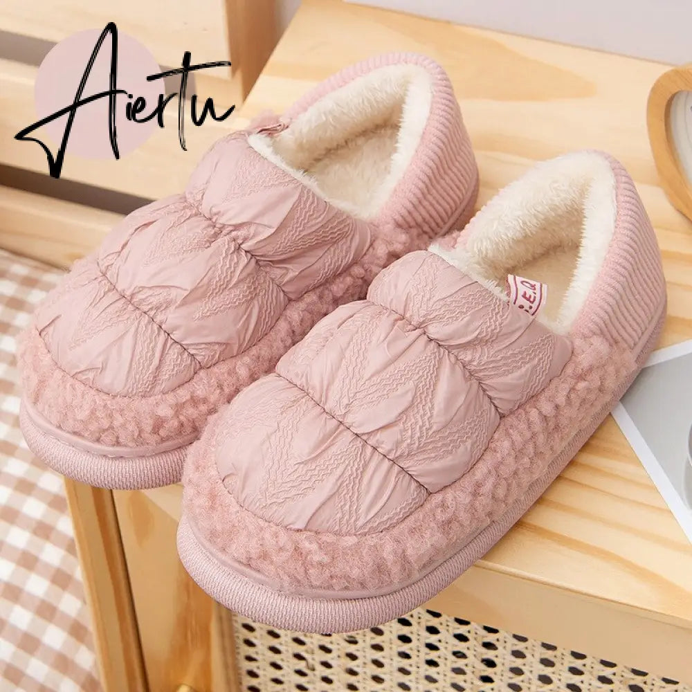 Booties Woman Winter Female Cotton Shoes Anti-skid Snow Boot Wind and Cold Protection Keep Warm Fur Women's Ankle Boots Aiertu
