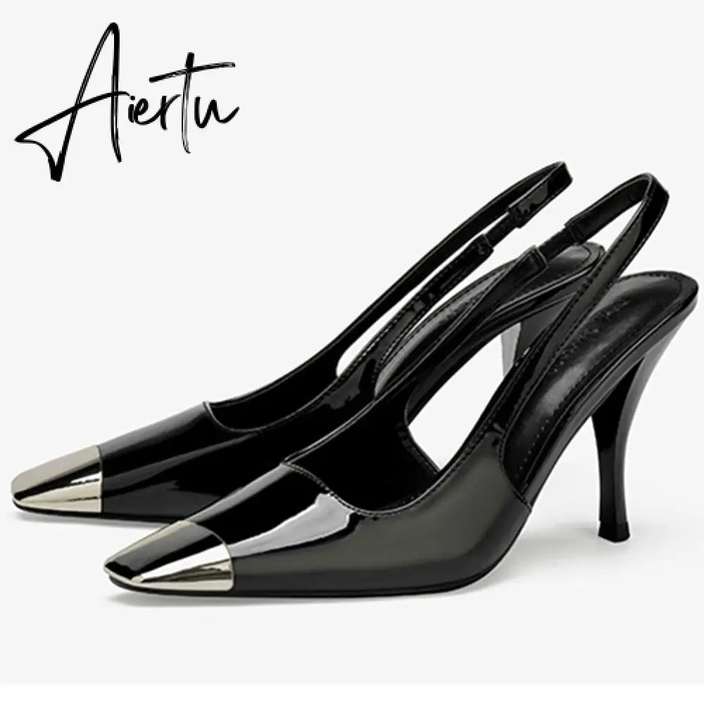 Brand New Design Sexy Party Women's Pumps Pointed Toe Thin High Heels Rivet Shoes For Woman Wedding Luxury Classic Pumps Ladies Aiertu