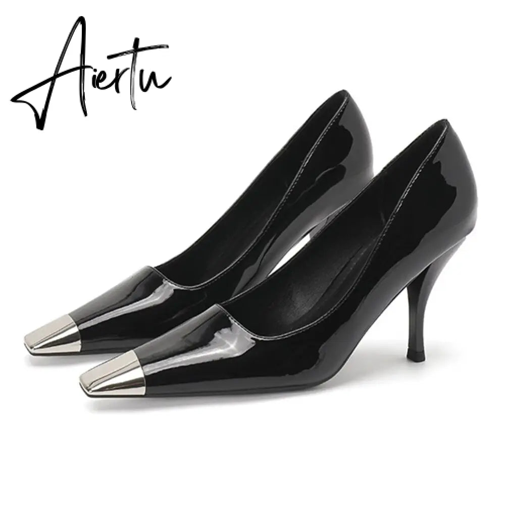 Brand New Design Sexy Party Women's Pumps Pointed Toe Thin High Heels Rivet Shoes For Woman Wedding Luxury Classic Pumps Ladies Aiertu