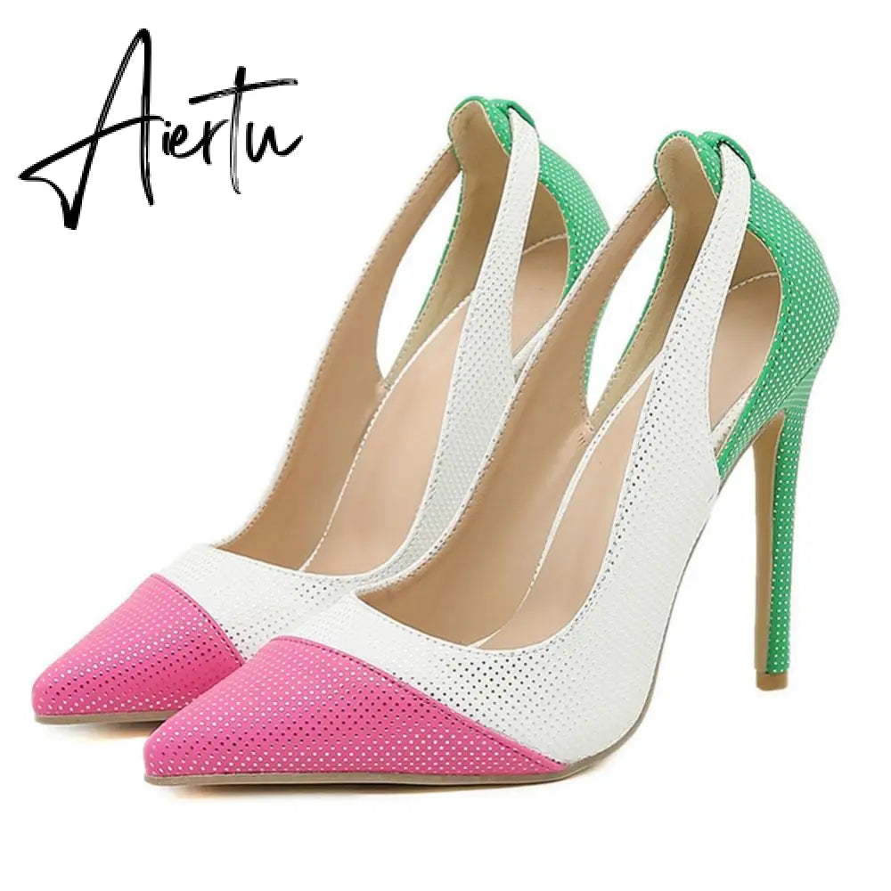 Brand New Office Ladies Elegant Women Pumps Spring Thin High Heels Bowknot Sexy Party Shoes Prom Design Summer Pumps Woman Aiertu
