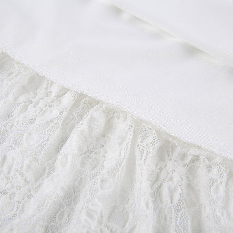 Aiertu - White Floral Lace Halter Maxi Dress Aiertu