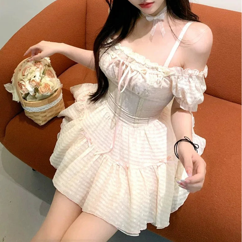 Aiertu   Vanilla Glow Sweet Coquette Dress Aiertu
