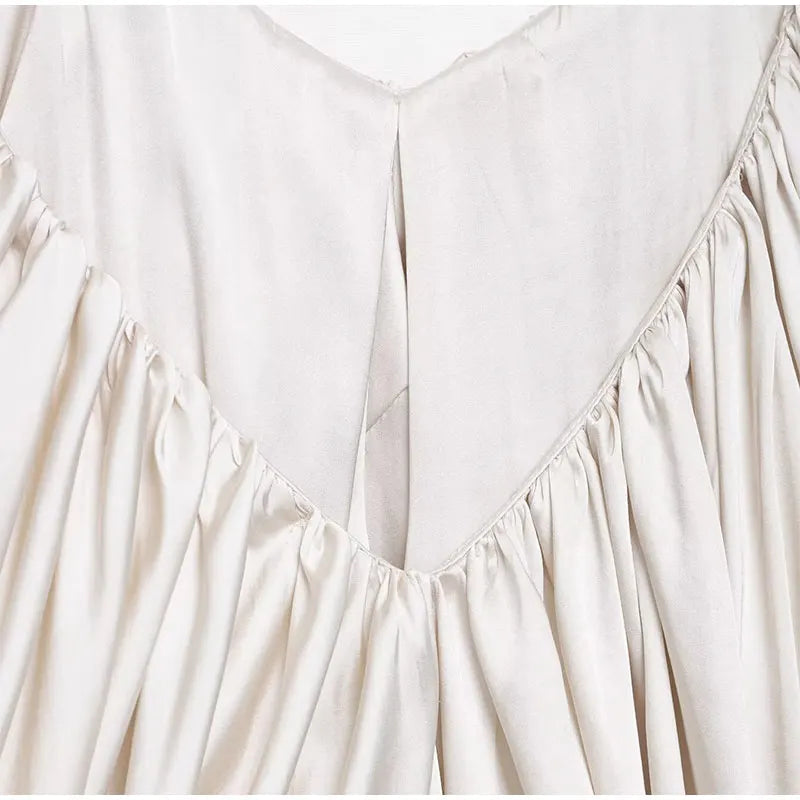 Aiertu  -  Y2k Satin Pleated Cropped Vest For Women Summer Elegant Irregular Hem Suspender Tops Female Street Backless Sleeveless Chic Tank Aiertu