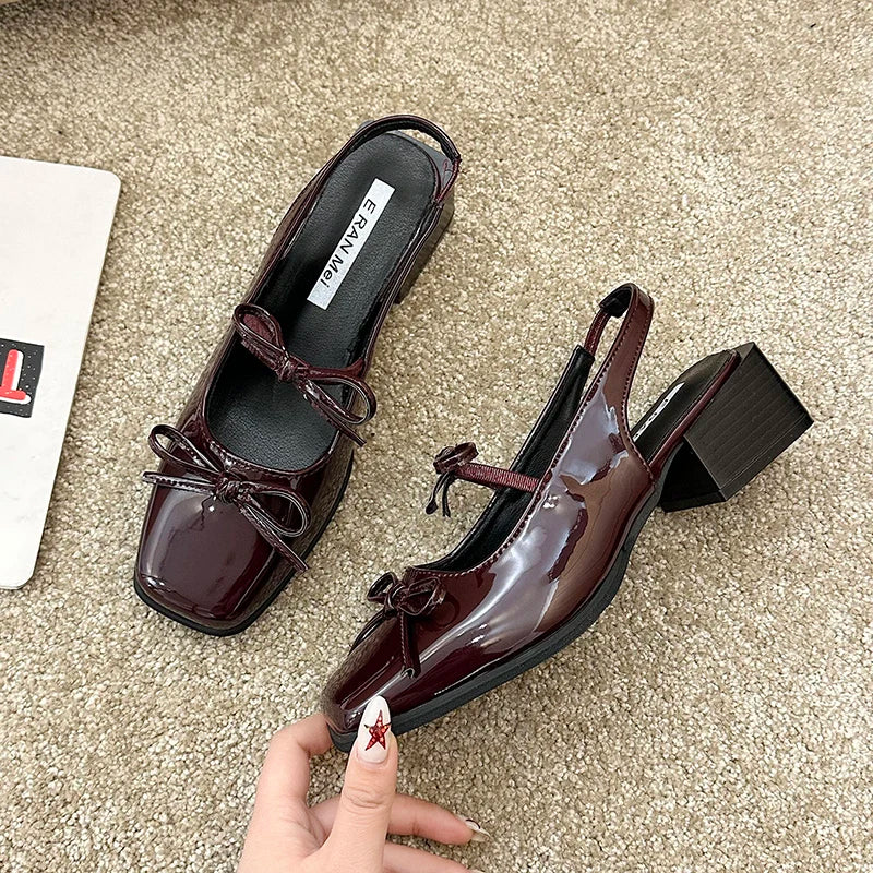 Aiertu  -  Summer Fashion Cover Toe Sandals Women Butterfly-knot Fashion Party Dress Singbacks Mules Shoes Zapatos De Mujer Aiertu