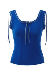 Aiertu  -  Neckline Lace Stitching Cami Top Aiertu