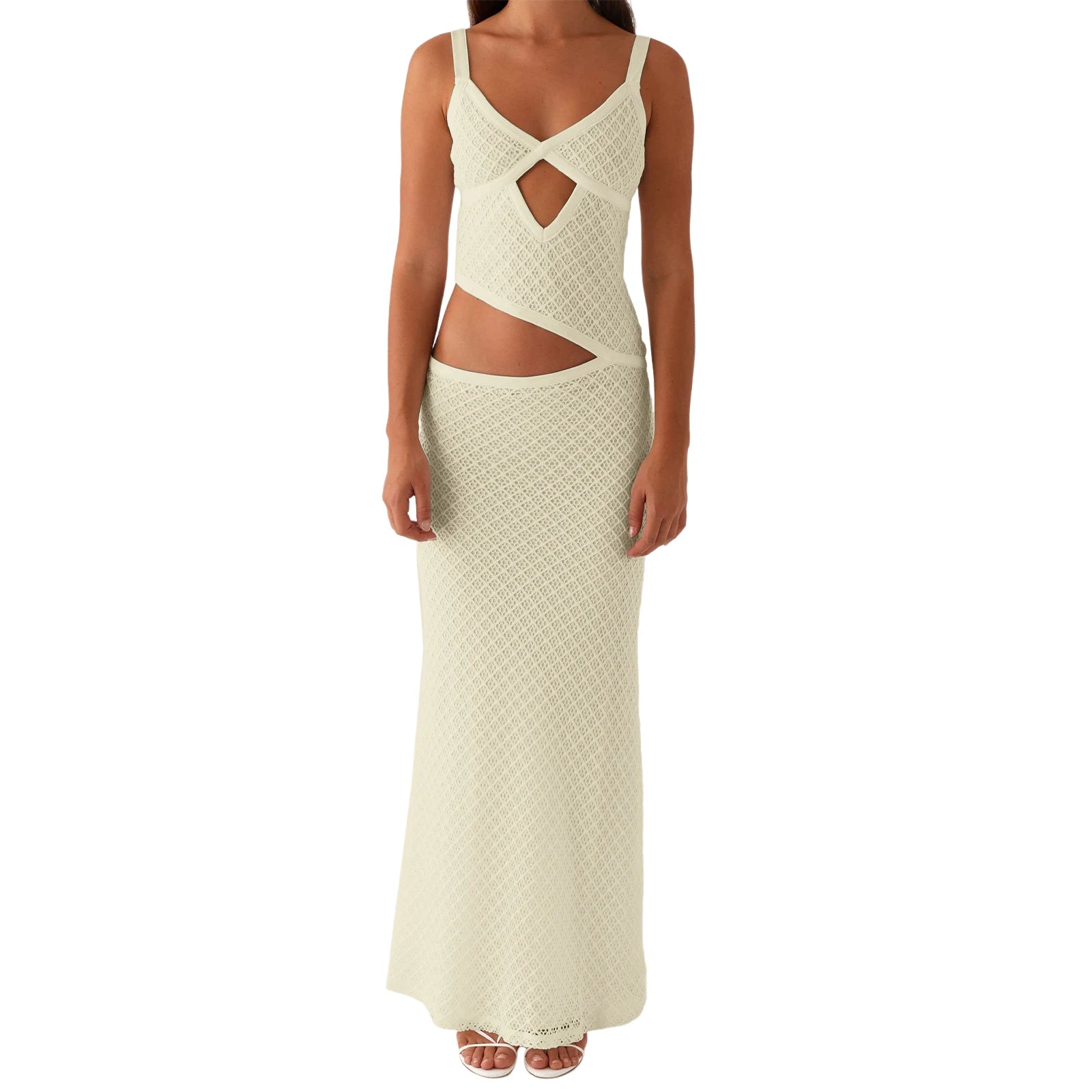 Aiertu  -  Elegant Women s Sleeveless Spaghetti Strap Bodycon Dress with Chic Hollow Out Design and  Fit Silhouette Aiertu