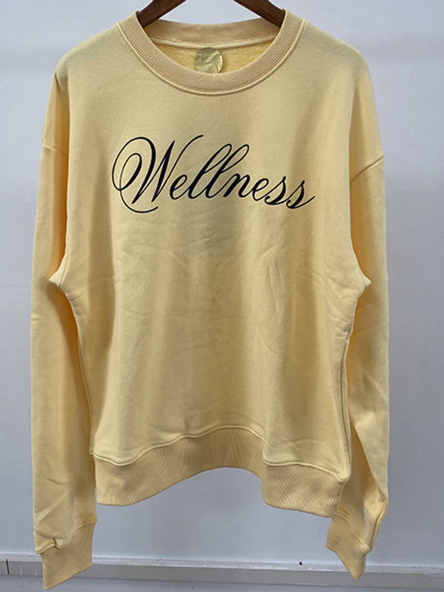 Aiertu  -   New York Letter Print Sweatshirt Women Classic O Neck Long Sleeve Pullover Autumn Casual Vintage Sporty Rich Sweatshirt 2026 New Aiertu