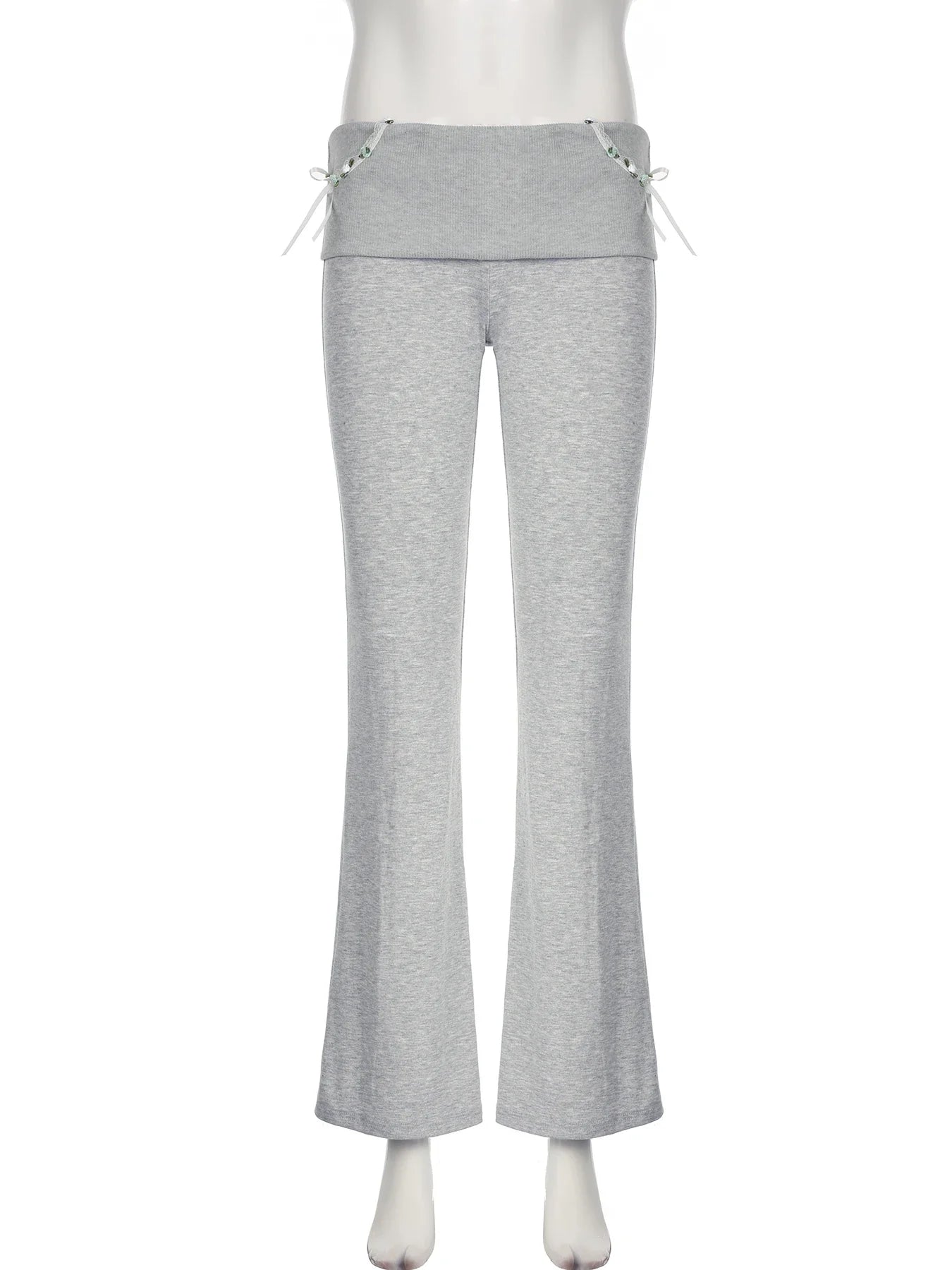 Aiertu  -  Women 2025 Autumn Spring Fashion Streetwear Lady Casual Basic Solid Wide Leg Pants Y2K Slim Low-Waisted Boot Cut Pants Aiertu