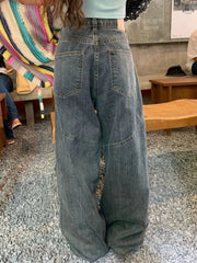 Aiertu  -  Streetwear Y2k Jeans Women Harajuku Vintage Baggy Pants Oversize Hip Hop Loose Cargo Trousers Denim Distressed Aiertu