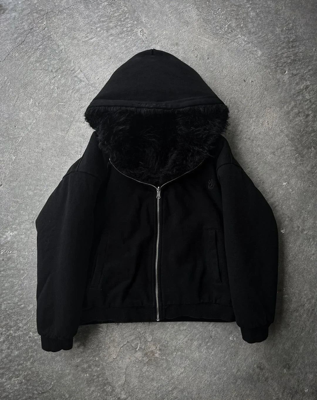 Aiertu  -  New Harajuku Letter Embroidered Velvet Hoodie Retro Slim Design Simple Casual Long-sleeved Y2k Thickened Warm Zipper Jacket Aiertu
