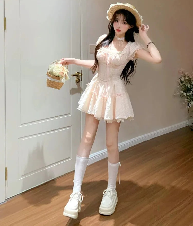 Aiertu   Vanilla Glow Sweet Coquette Dress Aiertu