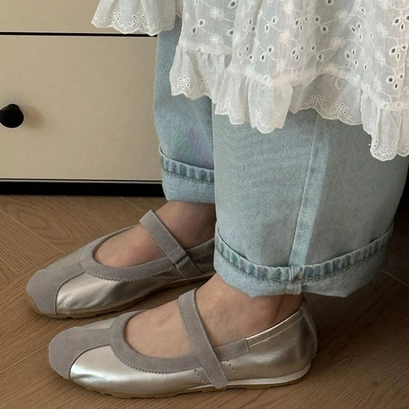 Aiertu  -  Ballet Flats Women Shoes 40 Mary Jane Shoes Round Toe Women's Shoe Bow Silk Satin Flats Women Shoes Plus Size 35-40 Valentine Aiertu