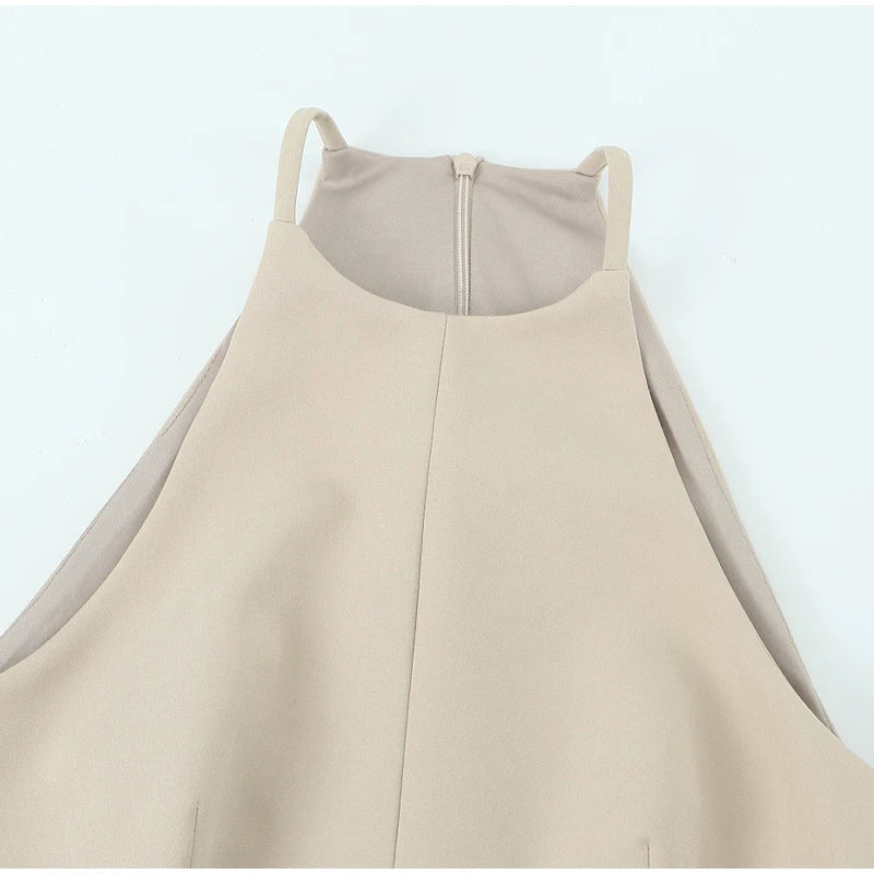 Aiertu  -  Sexy Hollow Out Short Dresses Women O-Neck Off Shoulder Halter Sleeveless Female Mini Dress Summer New Lady Party Vestidos Aiertu