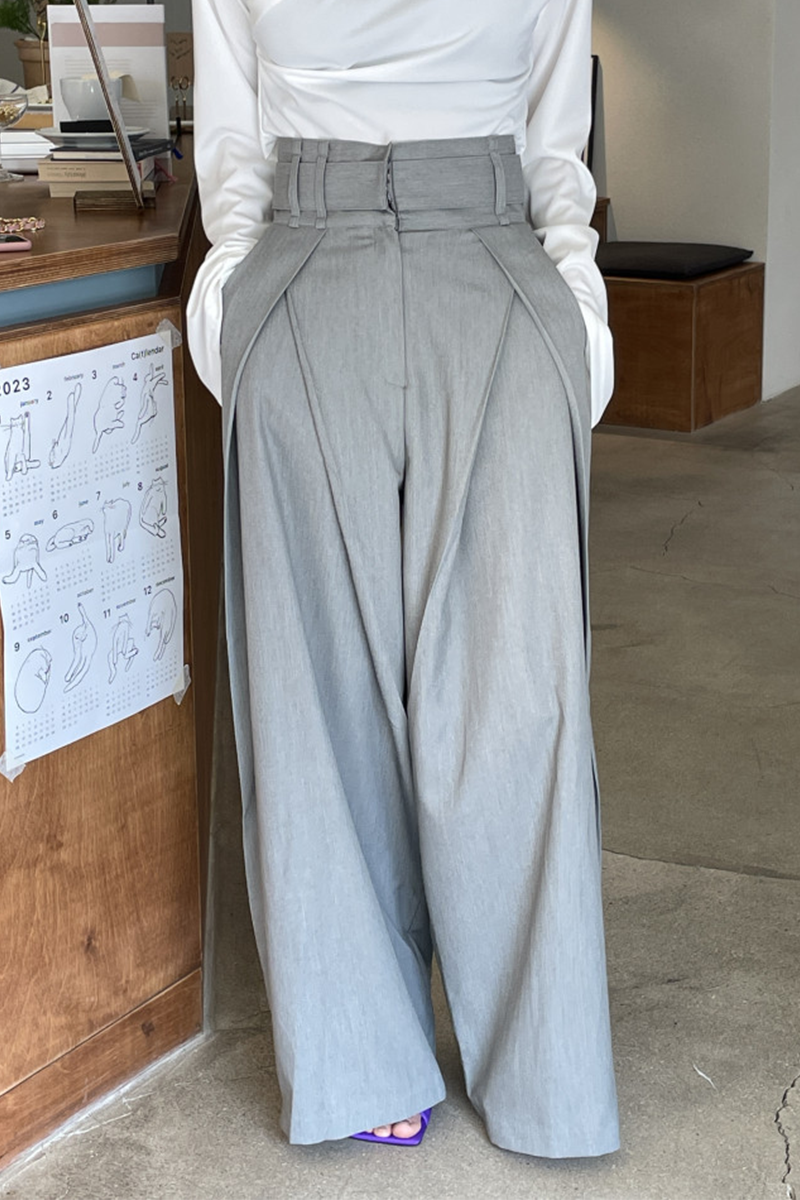Aiertu  -Casual Pocket Loose High Waist Wide Leg Bottoms aiertu