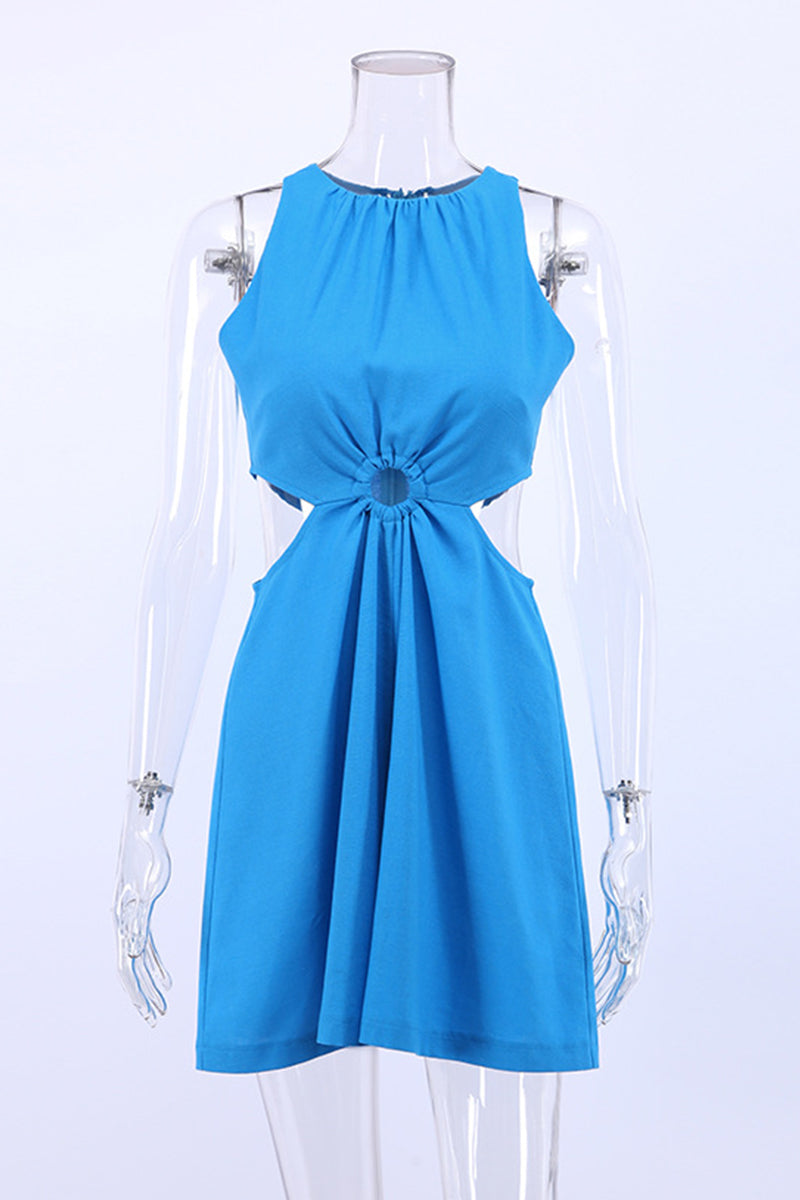 Aiertu  -  Casual Simplicity Solid Hollowed Out O Neck Loose Rompers Aiertu