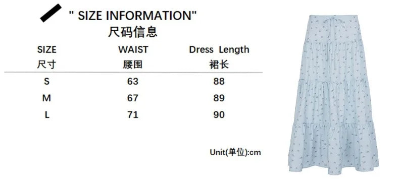 Aiertu  -  Floral Print Two Piece Set Woman Smocked Crop Top and Long Skirts Sets Shoujo Girl Style Vacation Outfits P67-GZ41 Aiertu