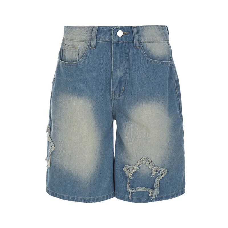 Aiertu  -  Blue Denim Shorts Woman Low Rise Baggy Jeans Streetwear Woman Summer Bottoms P77-DZ37 Aiertu