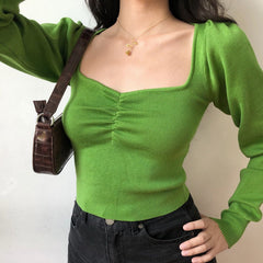 Aiertu - Green Oxford Knit Sweater ~ HANDMADE - new trend inspo - trashy outfits - dinner outfits Aiertu
