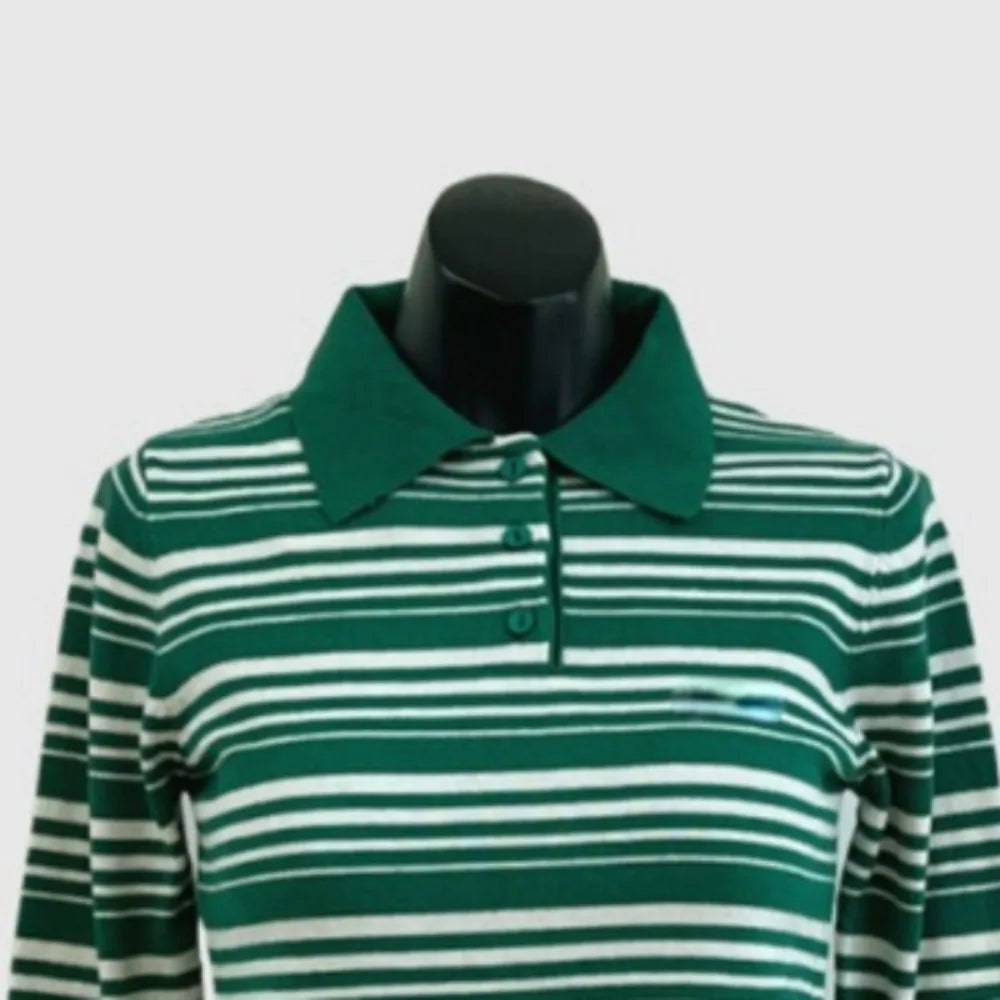 Aiertu  -  Commuter Pullover Korea Turn-down Collar Ropa Mujer Stripe Vintage Commuter Elegant Tshirt Slim Knit All-match Y2K Shirt Aiertu