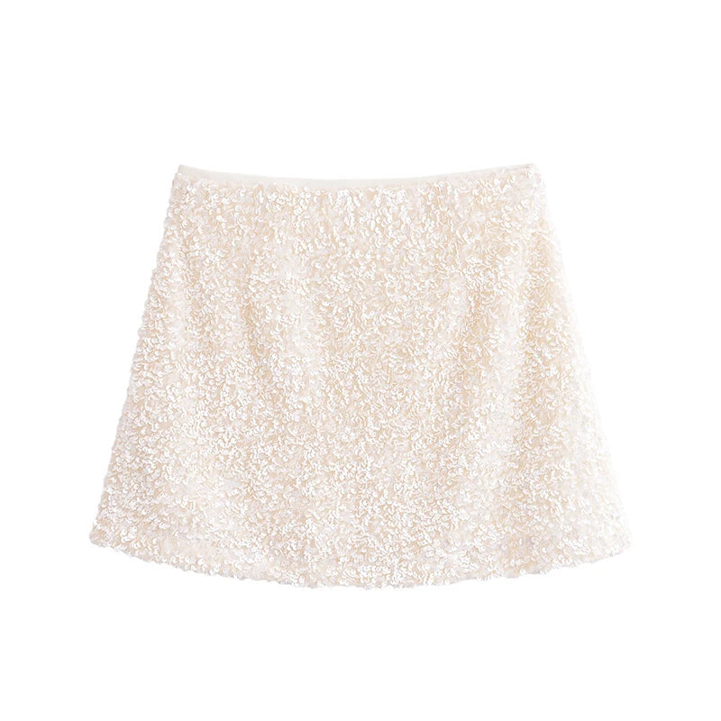 Aiertu  -  High Street Women Elegant Office A-line Mini Sequin Skirt Aiertu