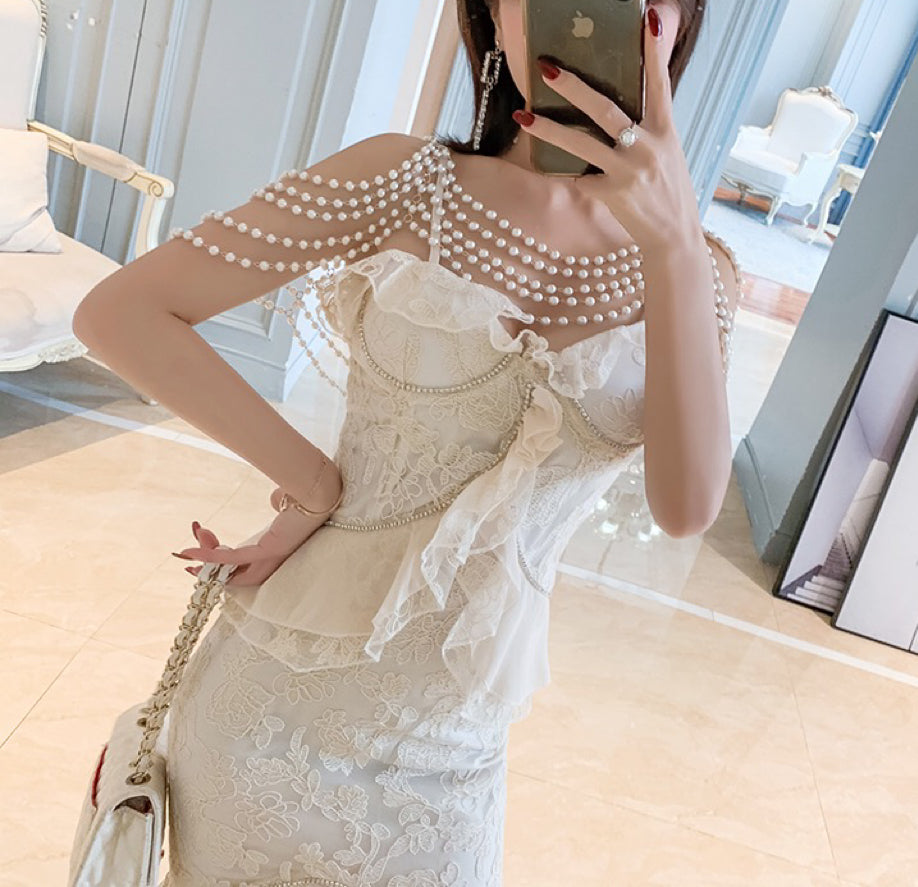 Aiertu  Baroque Pearl Royalcore Statement Dress Aiertu