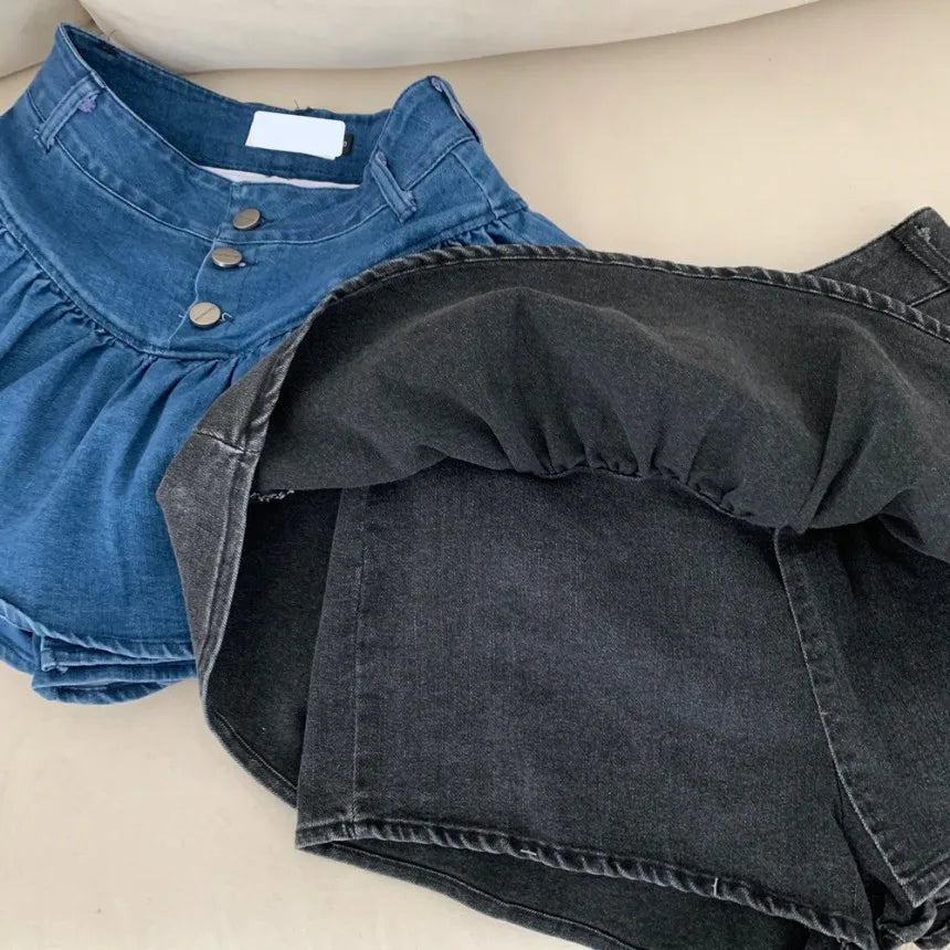 Aiertu  -  Korean Y2K Sheath High Waist Solid Color Shorts Skirts 2025 Spring Women's Slim Fit Hotsweet Sexy Style Harajuku Denim Skirt Aiertu