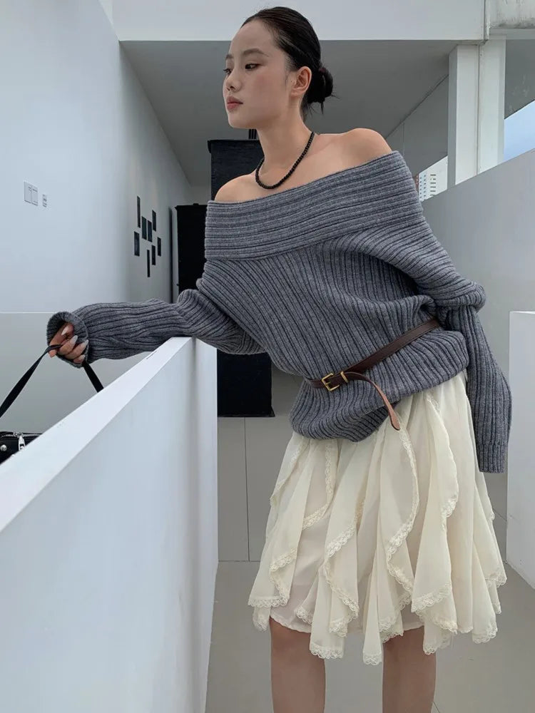 Aiertu  -  Irregular Streetwear Short Skirt Lace Patchwork Sweet Chic Beige Women Skirt A-line Elastic Waist Fashion Summer Skirts 2025 New Aiertu