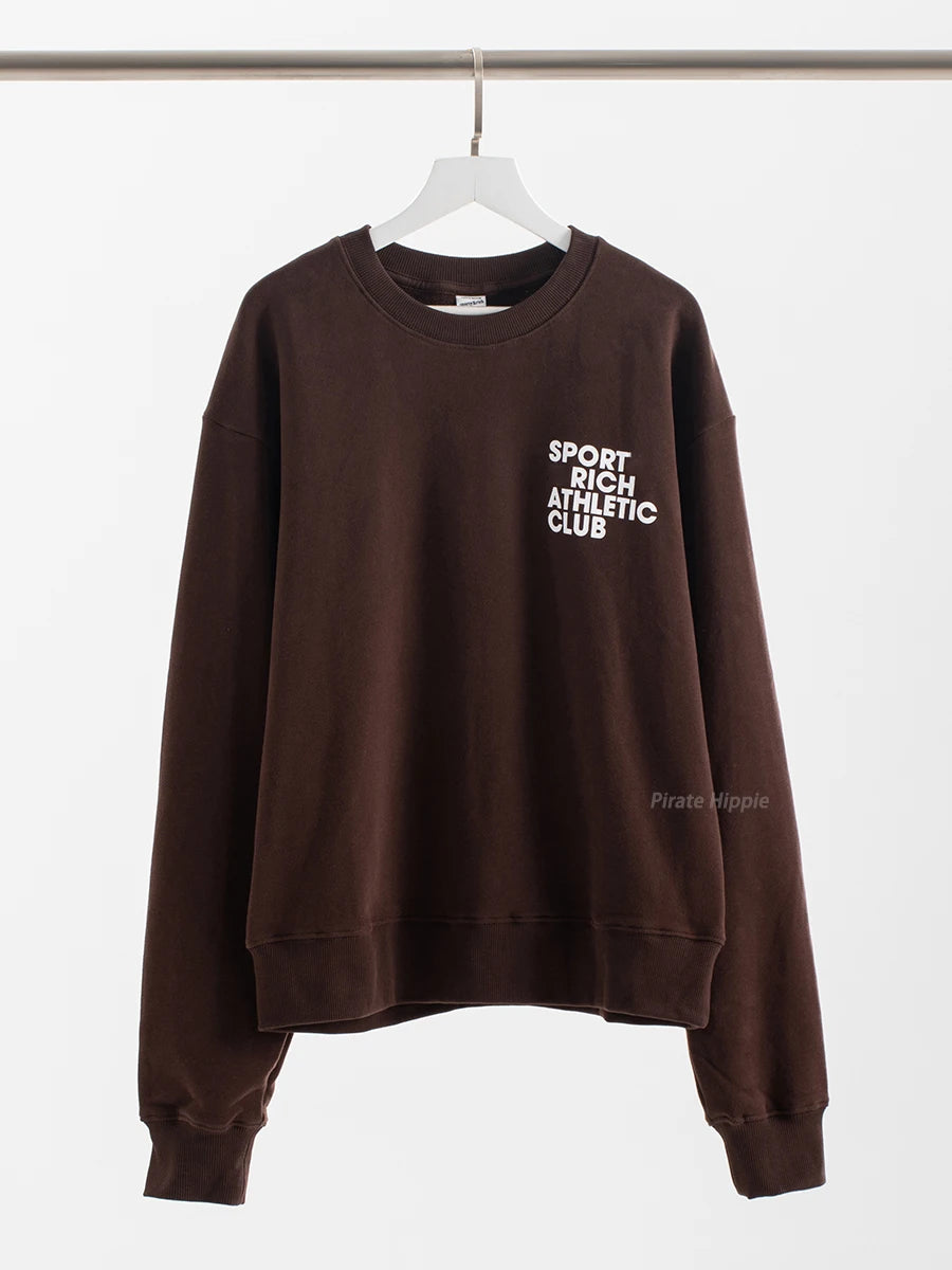 Aiertu  -   New York Letter Print Sweatshirt Women Classic O Neck Long Sleeve Pullover Autumn Casual Vintage Sporty Rich Sweatshirt 2026 New Aiertu