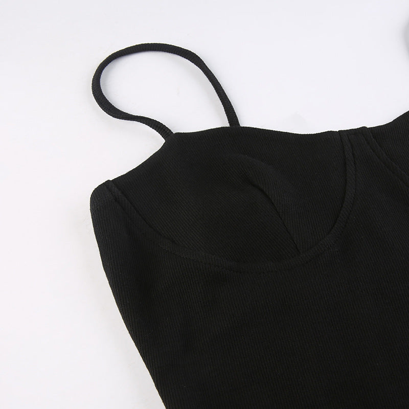 Aiertu - Black Bodycon Ribbed Maxi Dress Aiertu