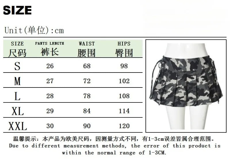 Aiertu  -  Trendy Camouflage Pleated Skirts Low Waist Mini Skirt Y2k Streetwear Summer Clothes Woman P82-CI17 Aiertu