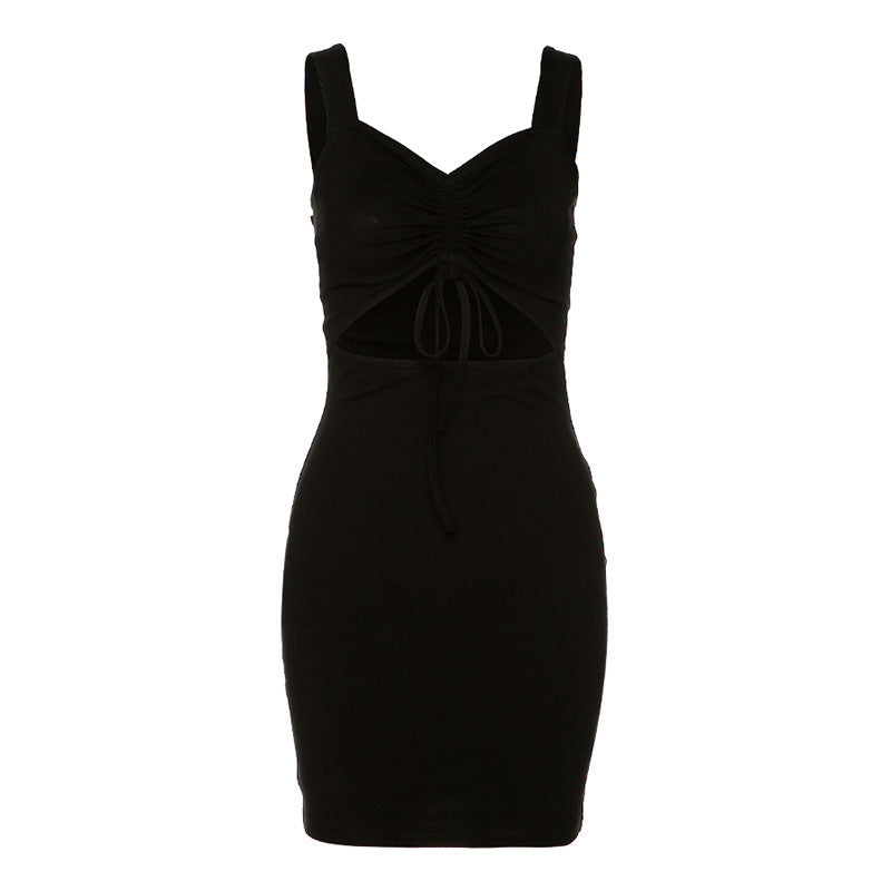Aiertu - Sling V-neck Halter Sexy Hollow Slim Fit Hip Dress Aiertu