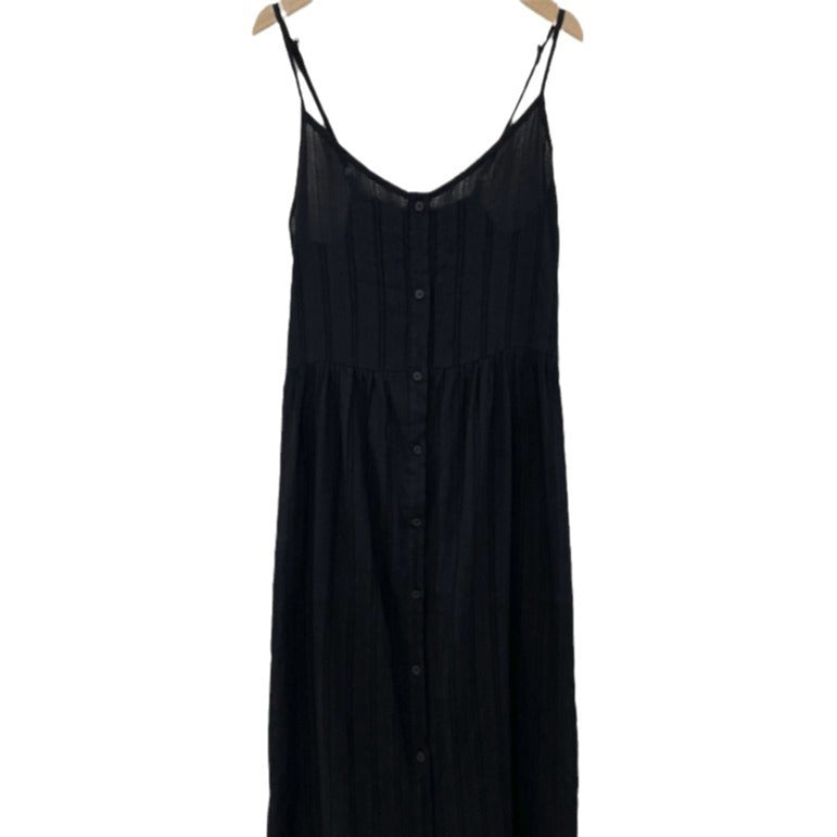 Aiertu - V-neck Single breasted Hollow Lace Midi Sling Dress Aiertu