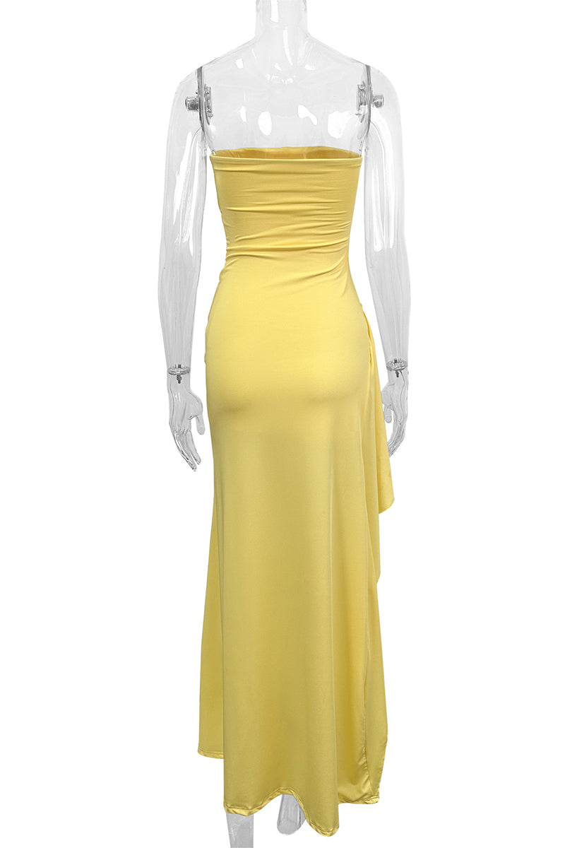 Aiertu  -  Sexy Slit Flounce Strapless Evening Dresses Aiertu