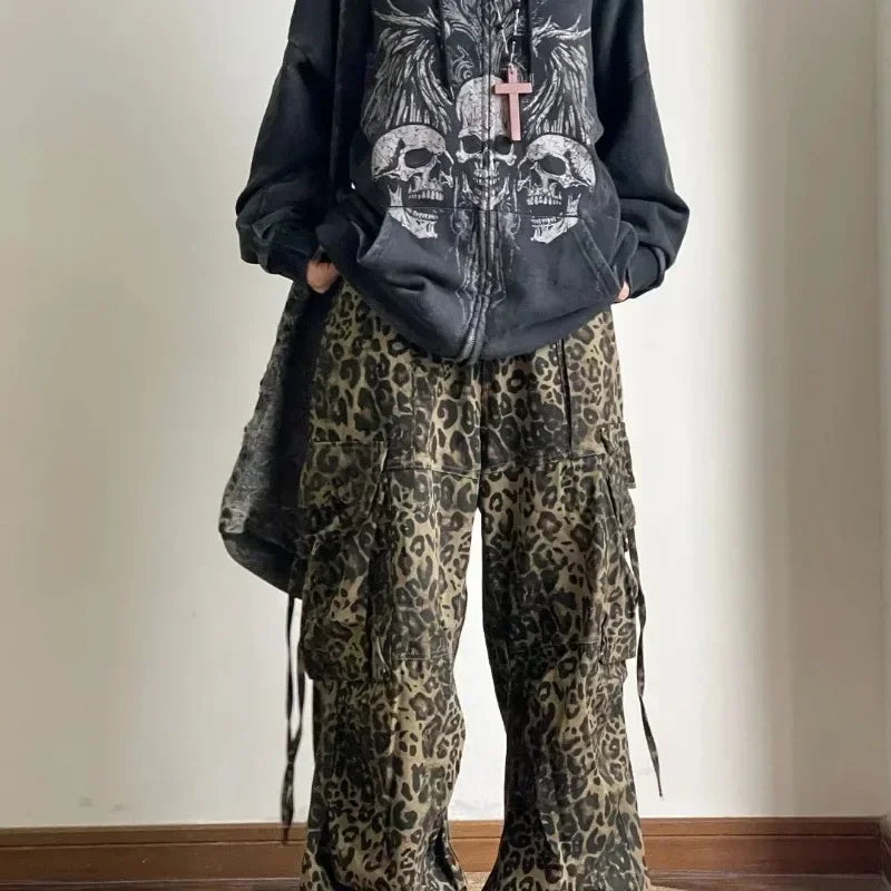 Aiertu  -  Harajuku Casual Drawstring Hoodies Women Y2k Aesthetic Loose Printing Vintage Coats Streetwear Zipper American Sweatshirts Aiertu