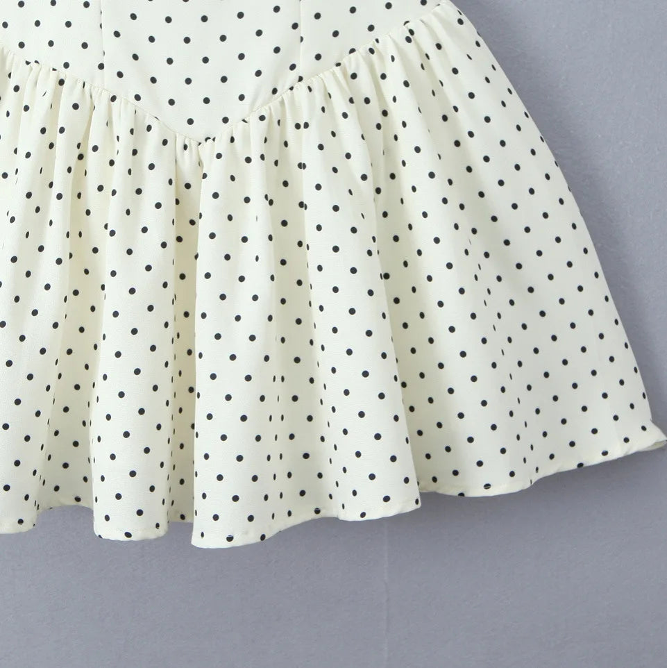 Aiertu  -  Backless Halter Polka Dot Dress For Women Plunge Bodycon Party Dress Sleeveless Elegant Chic MIni Pleated Dress A-line Aiertu