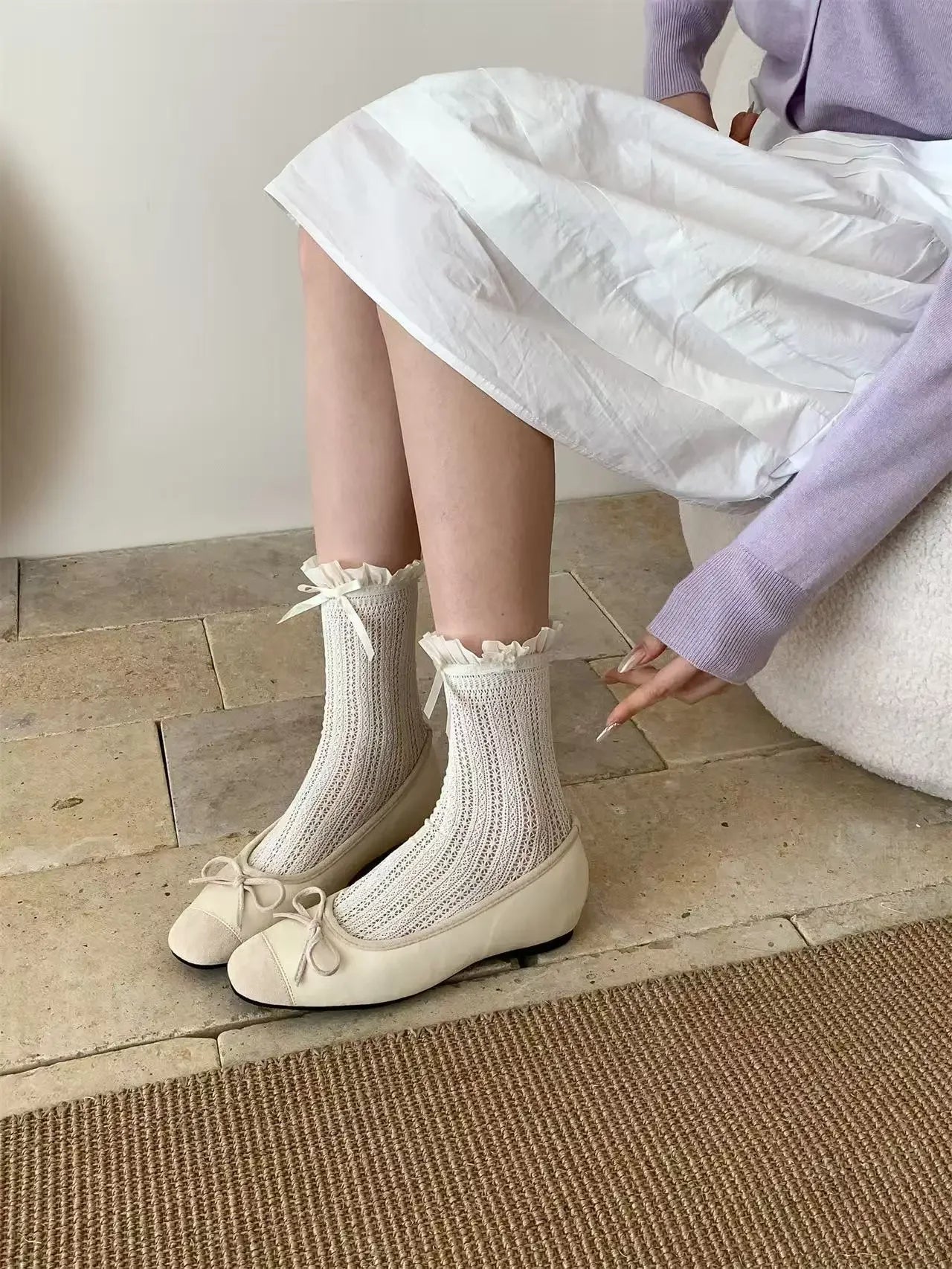 Aiertu  -  Bow Women Ballet Flats Shoes Casual Shallow Loafers Shoes Elegant Women's Sandals 2025 Summer Comfort Sneakers New Woman Shoes Aiertu