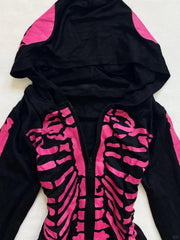 Aiertu  Pink Skull Graphic Hoodie Zip-up Y2k Women High Street Punk Vintage Clothes Winter Hooded Grunge Gothic New Hoodies Hoody Aiertu