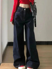 Aiertu  -  Chic Y2k Wide Leg Pants for Women Korean Jeans High Waist Straight Denim Trousers Casual Streetwear Pantalon Femme New Bottoms Aiertu