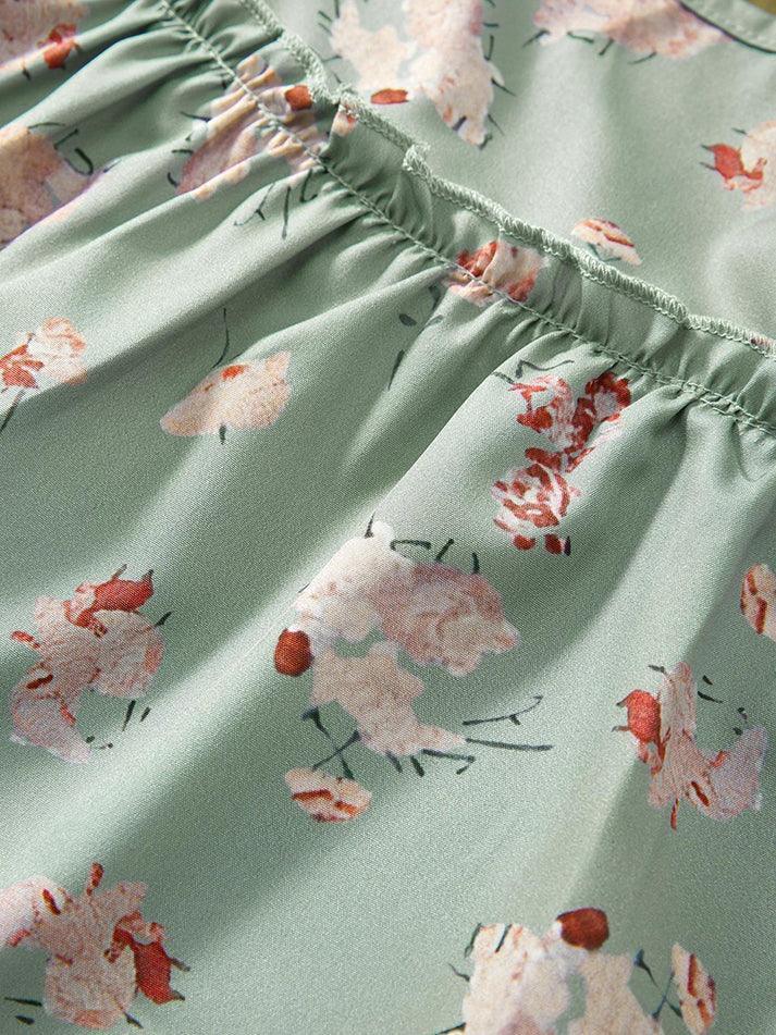 Aiertu  -  Floral Print Ruffle Mini Skirt Aiertu