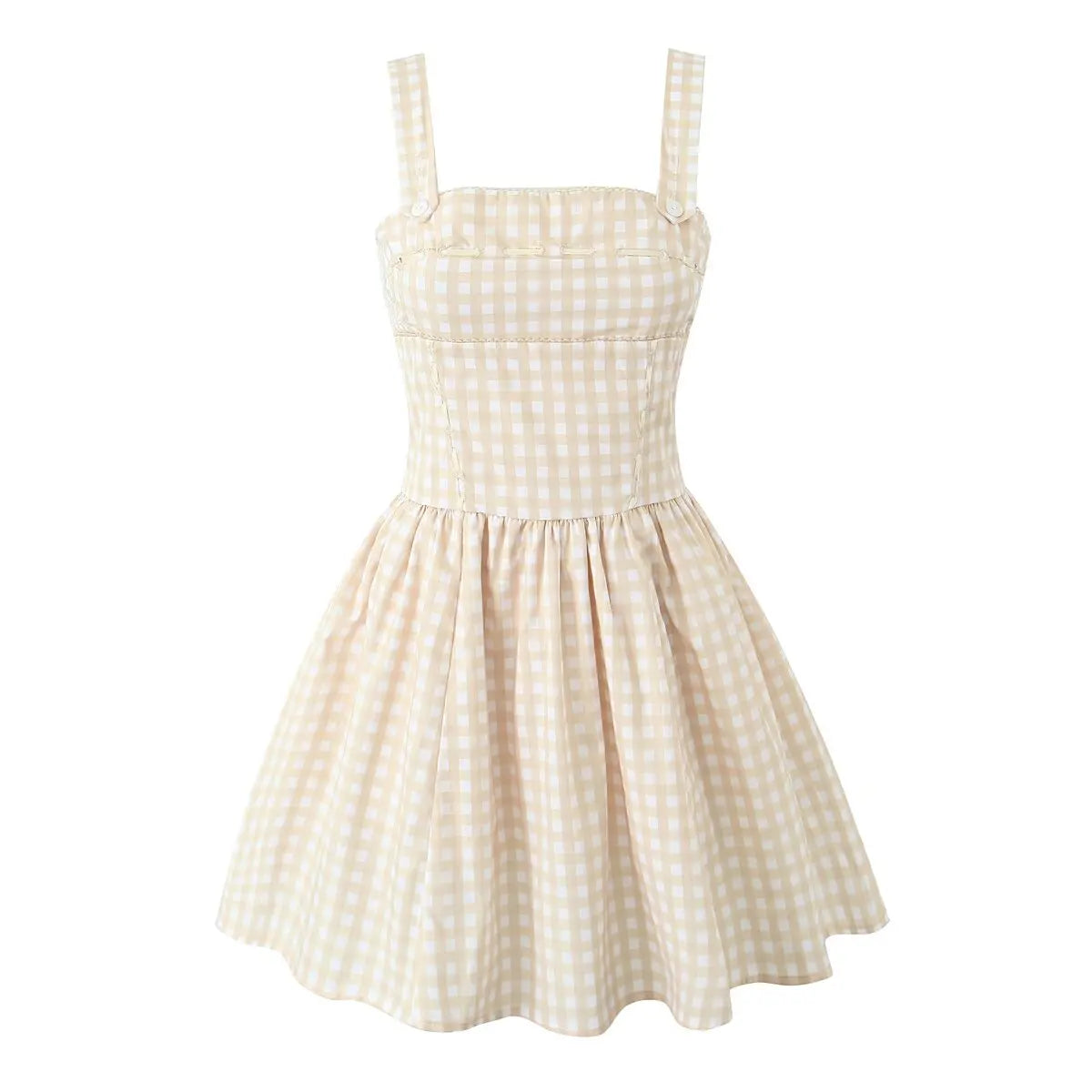 Aiertu  -  Sexy Elegant Women Cotton Sleeveless Dresses Square Neck Low Waist Summer Party Mini Dress Fit And Flare Graduation Clothing Aiertu