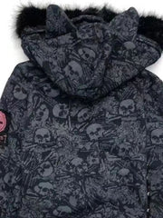 Aiertu  -  Goth Skull Print Y2k Hoodies Jackets Women Vintage Harajuku Coat Aesthetic Grunge Fur Patchwork Hooded Jacket Fairy Zipper Coat Aiertu