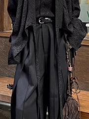 Aiertu  -  Vintage Japanese Style Woman Baggy Suit Pants Y2k Pleated Black Harajuku Gothic Korean Fashion Streetwear Summer Bottoms Aiertu