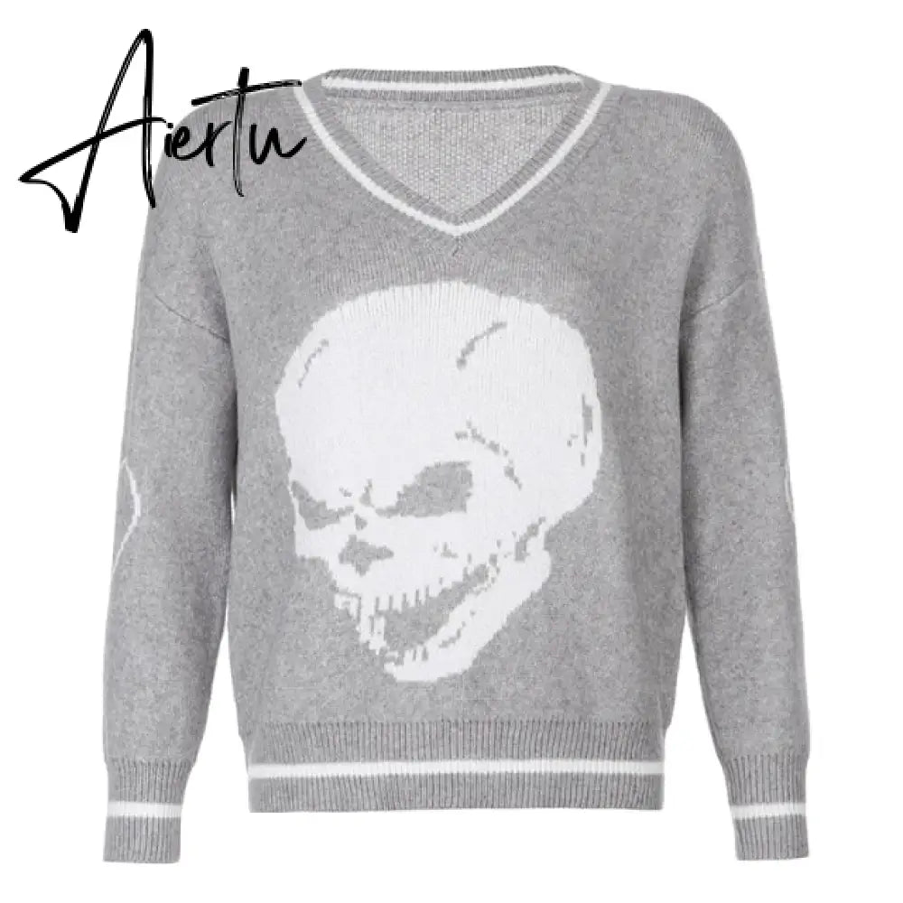 Cartoon Pattern Sweaters Women Oversized Pullovers Harajuku Aesthetic Streetwear Jumper Korean Knitwear Autumn Preppy Style Warm Aiertu